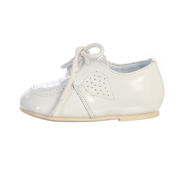 Lito Baby Boys White Lace Up Holed Design Dress Shoes 0 Baby-6 Toddler - SophiasStyle.com